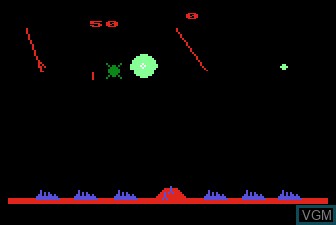 Image in-game du jeu Missile Command sur Atari 5200