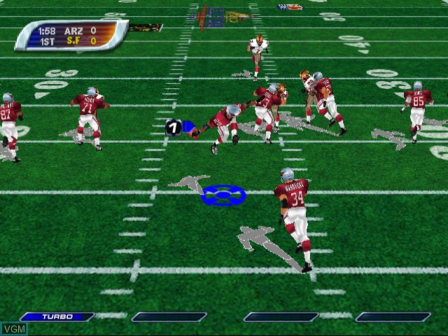 Image in-game du jeu NFL Blitz 2001 sur Sega Dreamcast