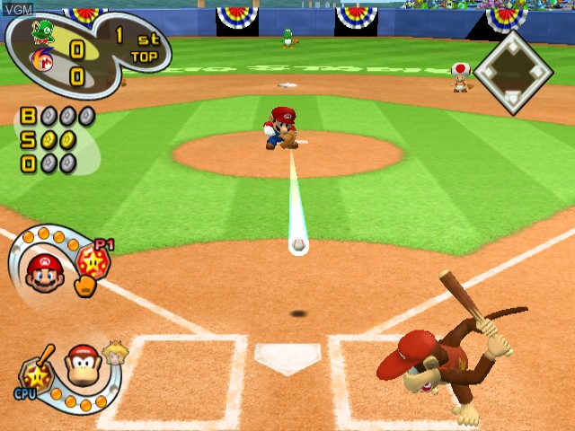 Image in-game du jeu Mario Superstar Baseball sur Nintendo GameCube