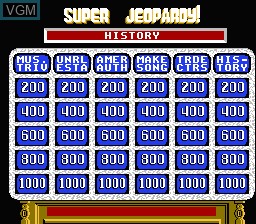 Image in-game du jeu Super Jeopardy! sur Nintendo NES