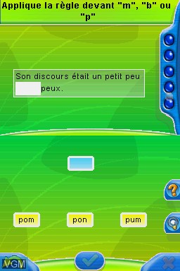 Image in-game du jeu Adi l'Entraîneur - Mathématiques, Français CM1-CM2 sur Nintendo DS