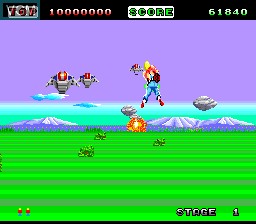 Image in-game du jeu Space Harrier sur NEC PC Engine