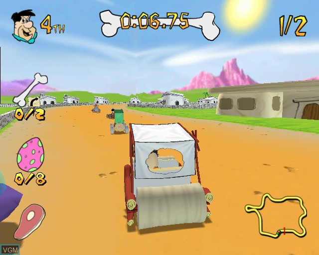 Image in-game du jeu Flintstones, The - Bedrock Racing sur Sony Playstation 2