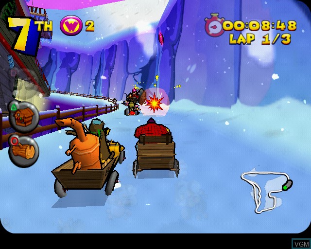 Image in-game du jeu Wacky Races starring Dastardly & Muttley sur Sony Playstation 2