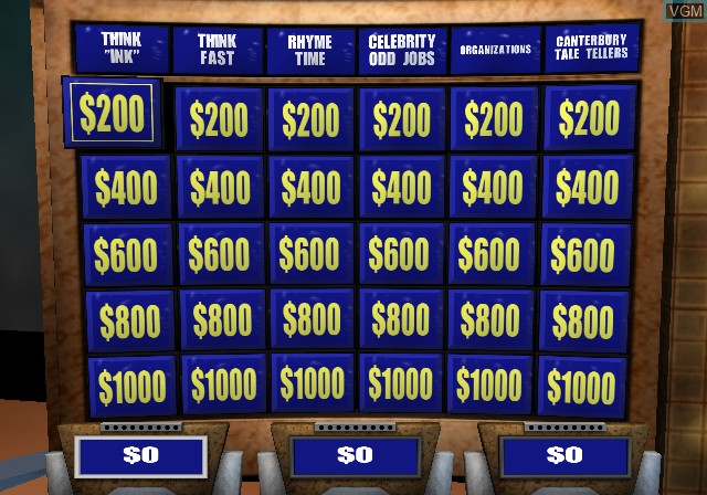 Image in-game du jeu Jeopardy! sur Sony Playstation 2