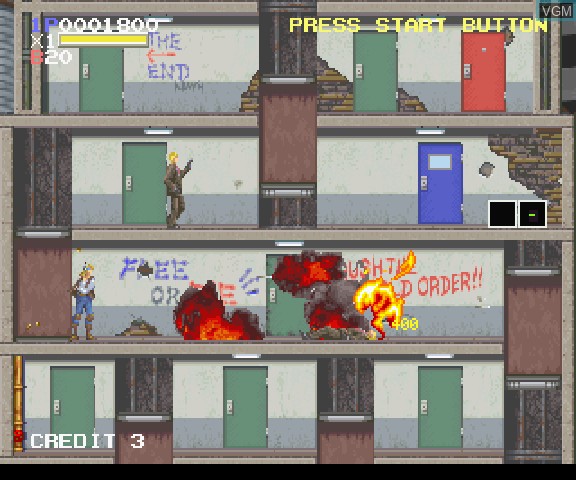 Image in-game du jeu Elevator Action Returns sur Sega Saturn